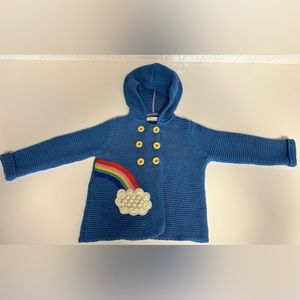Baby Boden Blue Rainbow Knit Sweater 12-18 M